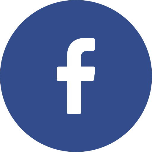 Facebook logo in a circular blue background, representing social media connection for Coastal Virginia Law Group's legal services.