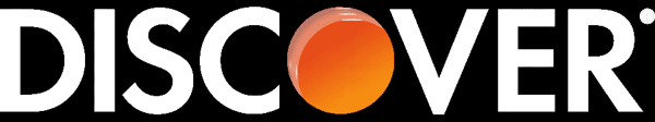 Discover credit card logo featuring the word "DISCOVER" in bold letters with an orange circle, relevant to financial services and payment options.
